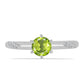 Anillo de Plata con Peridoto de Changbai y Topacio Blanco