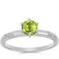 Anillo de Plata con Peridoto de Changbai y Topacio Blanco