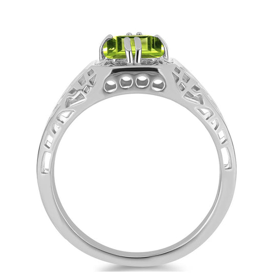 Anillo de Plata con Peridoto de Changbai