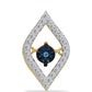 Colgante de Plata Bañada en Oro con Diamante azul danzante y Topacio Blanco