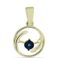 Colgante de Plata Bañada en Oro con Diamante azul danzante