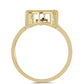 Anillo de Plata Bañada en Oro con Diamante azul danzante