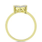 Anillo de Plata Bañada en Oro con Diamante azul danzante y Topacio Blanco