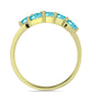 Anillo de Plata Bañada en Oro con Cuarzo Paraiba y Topacio Blanco