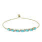 Pulsera de Plata Bañada en Oro con Cuarzo Paraiba y Topacio Blanco