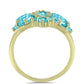 Anillo de Plata Bañada en Oro con Cuarzo Paraiba y Topacio Blanco