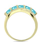 Anillo de Plata Bañada en Oro con Cuarzo Paraiba