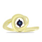 Anillo de Plata Bañada en Oro con Diamante azul danzante