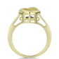 Anillo de Plata Bañada en Oro con Diamante azul danzante
