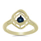 Anillo de Plata Bañada en Oro con Diamante azul danzante