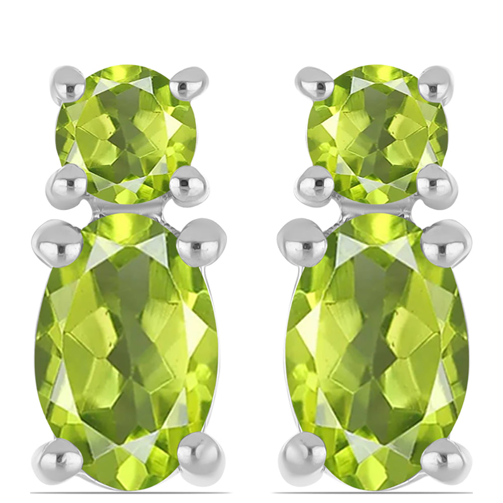 Pendientes de Plata con Peridoto de Changbai