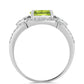 Anillo de Plata con Peridoto de Changbai y Topacio Blanco