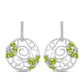 Pendientes de Plata con Peridoto de Changbai y Topacio Blanco