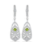 Pendientes de Plata con Peridoto de Changbai y Topacio Blanco
