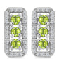 Pendientes de Plata con Peridoto de Changbai y Topacio Blanco