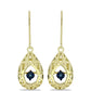Pendientes de Plata Bañada en Oro con Diamante azul danzante