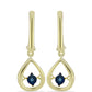 Pendientes de Plata Bañada en Oro con Diamante azul danzante