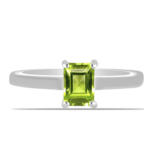 Anillo de Plata con Peridoto de Changbai
