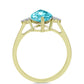 Anillo de Plata Bañada en Oro con Cuarzo Paraiba y Topacio Blanco