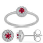Conjunto de Plata con Rubí de Madagascar y Topacio Blanco ( Pendientes +Anillo )