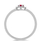 Conjunto de Plata con Rubí de Madagascar y Topacio Blanco ( Pendientes +Anillo )