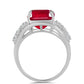 Anillo de Plata con Rubí de Madagascar y Topacio Blanco