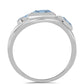 Anillo de Plata con Aguamarina del Condado de Embu y Topacio Blanco