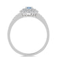 Anillo de Plata con Aguamarina del Condado de Embu y Topacio Blanco