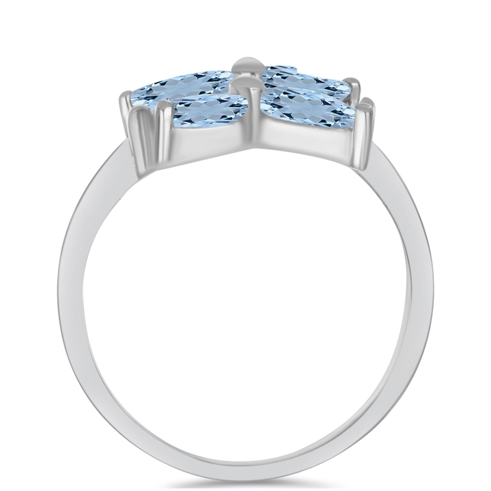 Anillo de Plata con Aguamarina del Condado de Embu