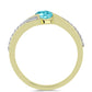 Anillo de Plata Bañada en Oro con Cuarzo Paraiba y Topacio Blanco
