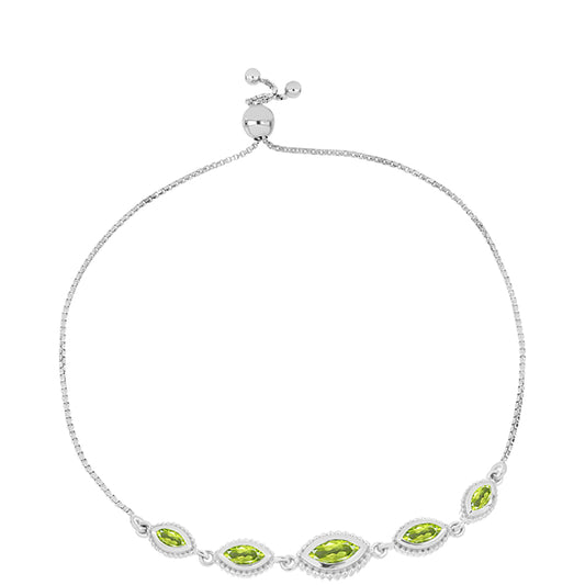 Pulsera de Plata con Peridoto de Changbai