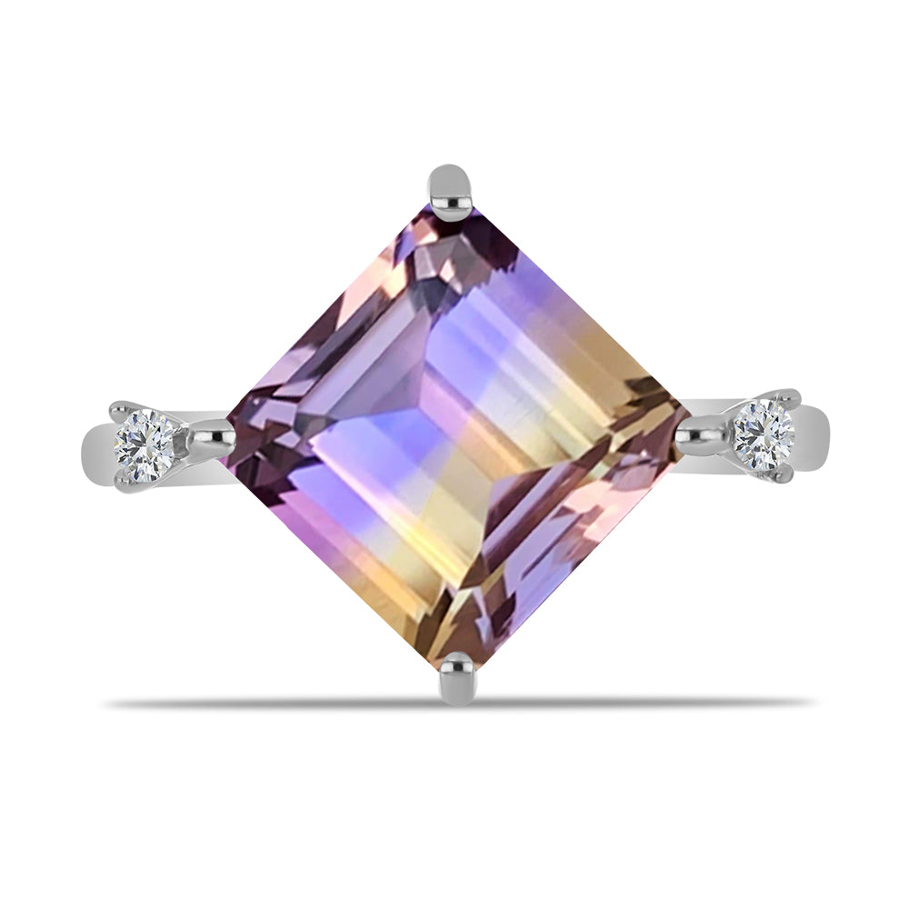 Anillo de Plata con Amatrino de Anahi y Topacio Blanco 1 