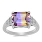 Anillo de Plata con Amatrino de Anahi y Topacio Blanco