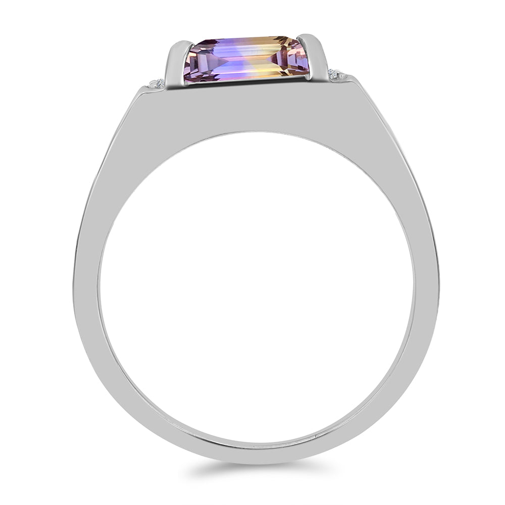 Anillo de Plata con Amatrino de Anahi y Topacio Blanco 2 