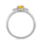 Anillo de Plata con Citrino de los Montes Urales y Topacio Blanco