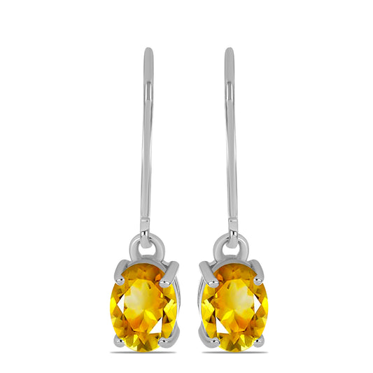 Pendientes de Plata con Citrino de los Montes Urales
