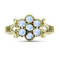 Anillo de Plata Bañada en Oro con Piedra Lunar Arco Iris
