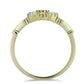 Anillo de Plata Bañada en Oro con Piedra Lunar Arco Iris