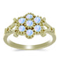 Anillo de Plata Bañada en Oro con Piedra Lunar Arco Iris