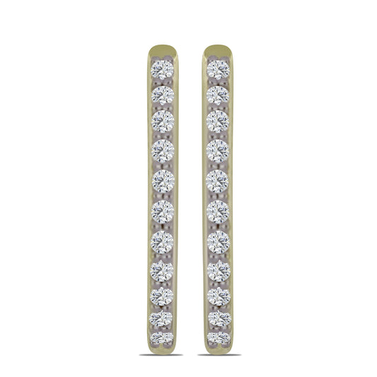 Pendientes de Plata Bañada en Oro con Diamante certificado y cultivado en laboratorio