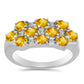 Anillo de Plata con Citrino de los Montes Urales y Topacio Blanco