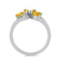 Anillo de Plata con Citrino de los Montes Urales y Topacio Blanco