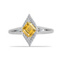 Anillo de Plata con Citrino de los Montes Urales y Topacio Blanco
