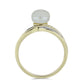 Anillo de Plata Bañada en Oro con Perla blanca de agua dulce y Espinela Negra
