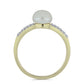 Anillo de Plata Bañada en Oro con Perla blanca de agua dulce y Topacio Blanco
