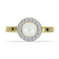 Anillo de Plata Bañada en Oro con Perla blanca de agua dulce y Topacio Blanco