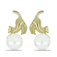 Pendientes de Plata Bañada en Oro con Perla blanca de agua dulce