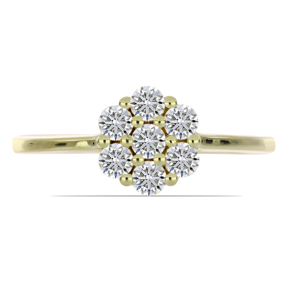 Anillo de Plata Bañada en Oro con Diamante certificado y cultivado en laboratorio 1 