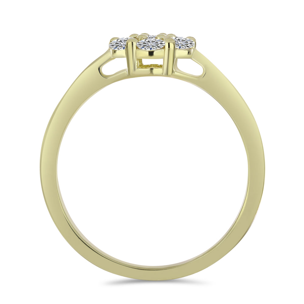 Anillo de Plata Bañada en Oro con Diamante certificado y cultivado en laboratorio 2 