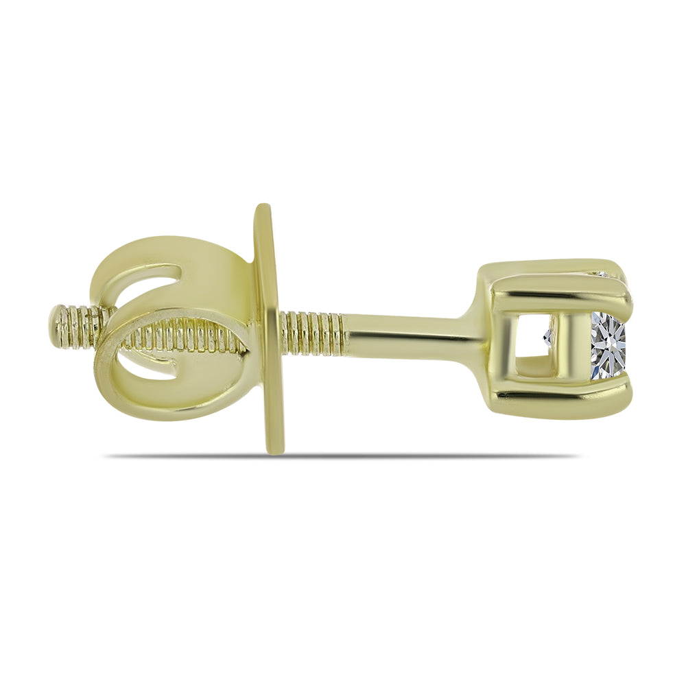 Pendientes de Plata Bañada en Oro con Diamante certificado y cultivado en laboratorio 2 